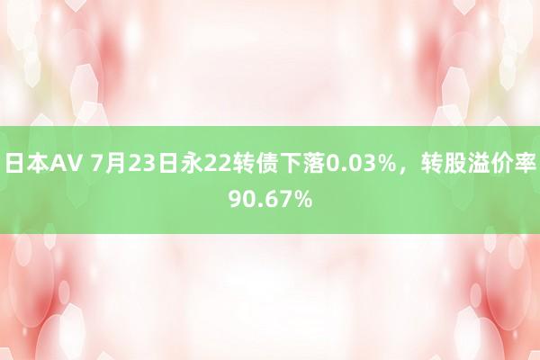 日本AV 7月23日永22转债下落0.03%，转股溢价率90.67%