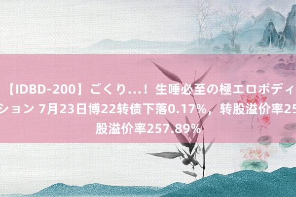 【IDBD-200】ごくり…！生唾必至の極エロボディセレクション 7月23日博22转债下落0.17%，转股溢价率257.89%