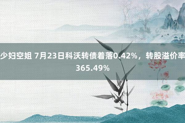 少妇空姐 7月23日科沃转债着落0.42%，转股溢价率365.49%