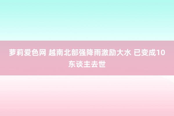 萝莉爱色网 越南北部强降雨激励大水 已变成10东谈主去世