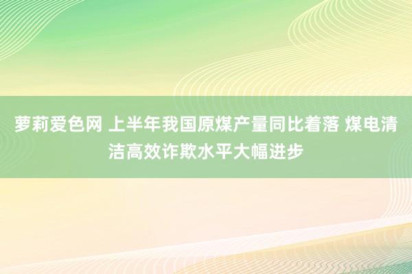 萝莉爱色网 上半年我国原煤产量同比着落 煤电清洁高效诈欺水平大幅进步