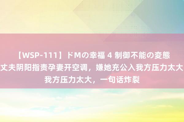 【WSP-111】ドMの幸福 4 制御不能の変態ボディ4時間 丈夫阴阳指责孕妻开空调，嫌她充公入我方压力太大，一句话炸裂