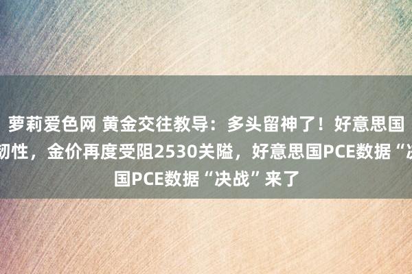 萝莉爱色网 黄金交往教导：多头留神了！好意思国经济仍具韧性，金价再度受阻2530关隘，好意思国PCE数据“决战”来了